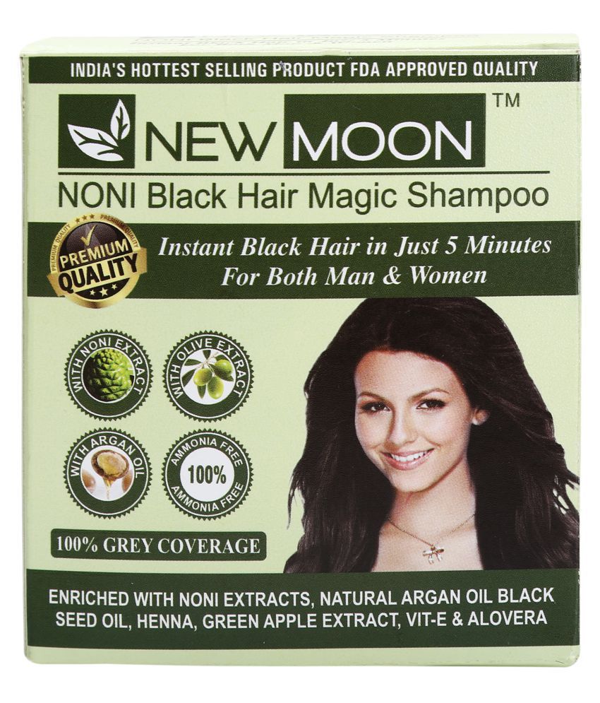 New Moon Noni ayurvedic hair dye Permanent Hair Color Black Black 15 ml  Pack of 10: Buy New Moon Noni ayurvedic hair dye Permanent Hair Color Black  Black 15 ml Pack of