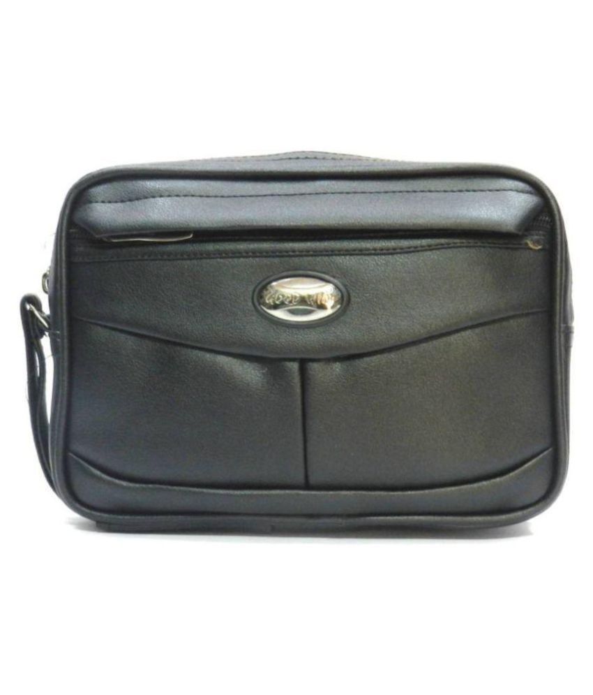     			Goodwin Black Leather Office Messenger Bag