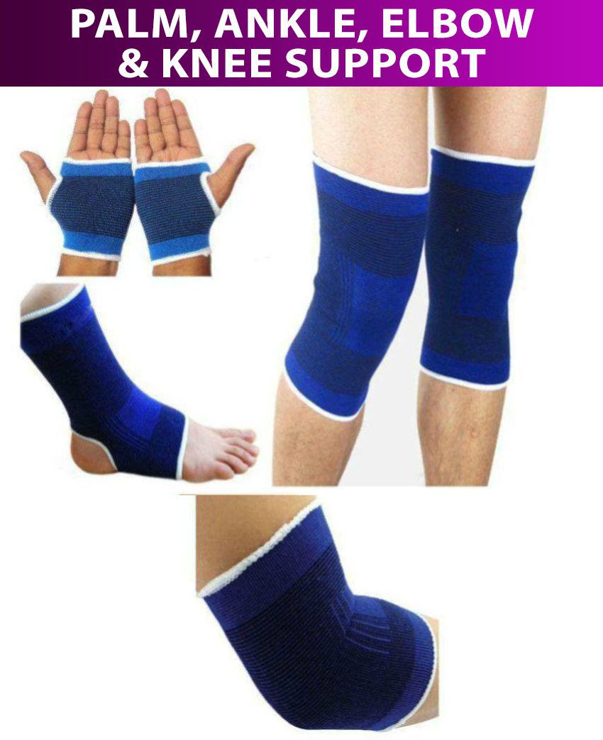 New Life Combo of Palm, Ankle, Elbow & Knee Support/Gym Accessories Free Size