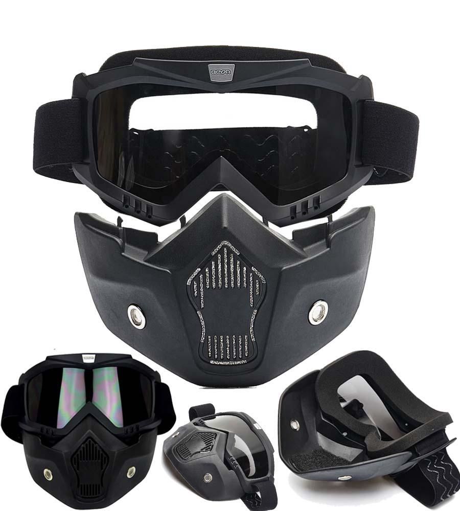 Open Face Helmet Facemask & Clear Goggles: Buy Open Face Helmet