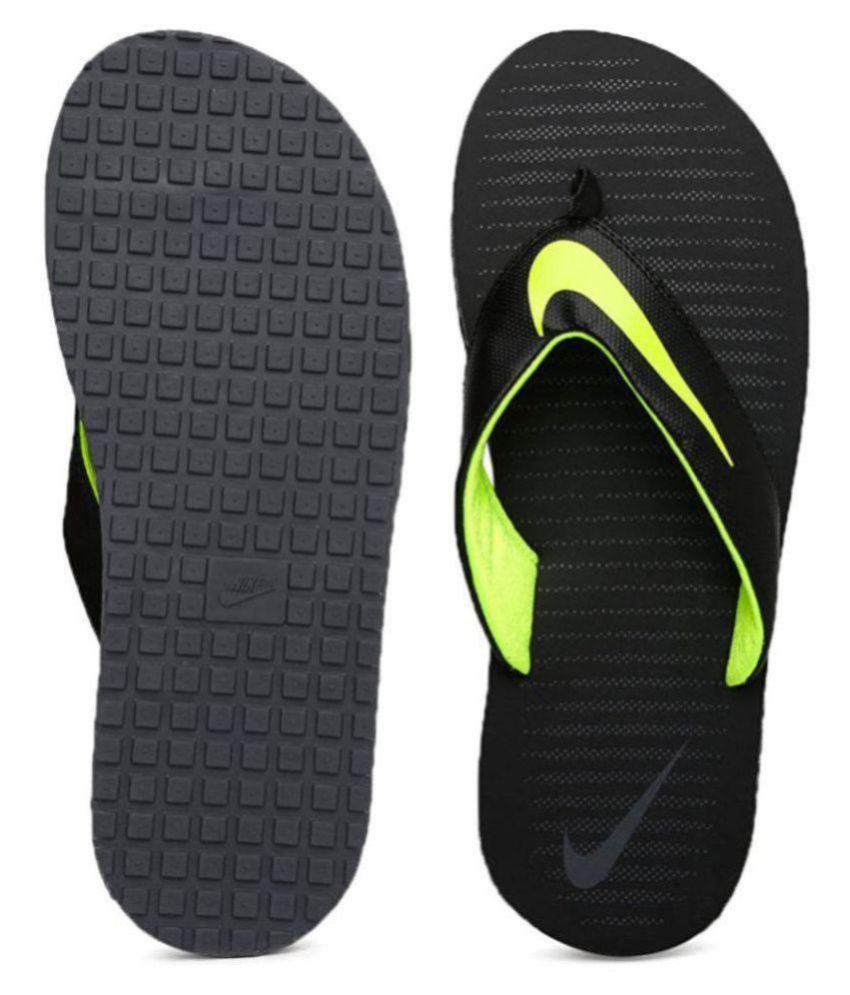nike neon green slippers