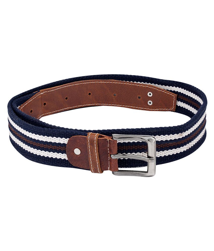Dare by Voylla Belt it Blue Fabric Belt with White Strips: Buy Online ...