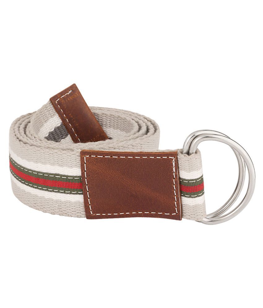 white fabric belt