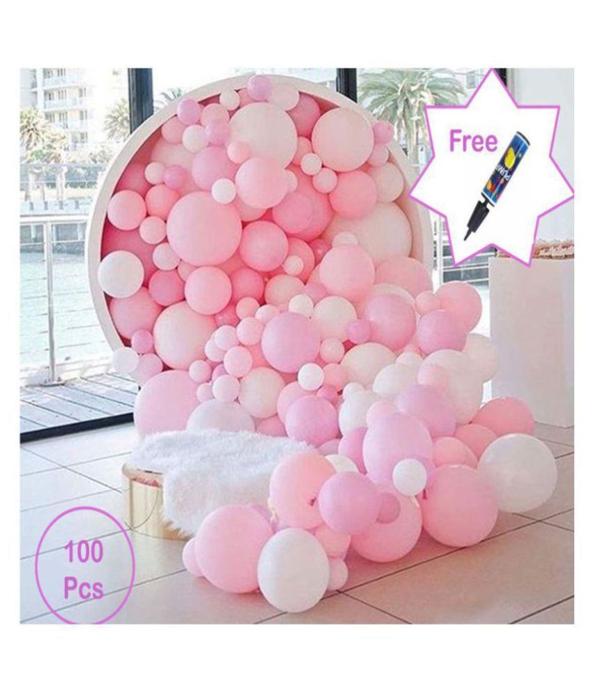 Factory 21 Set Of 50 Piece Of Pink And 50 Pieces Of White Balloons