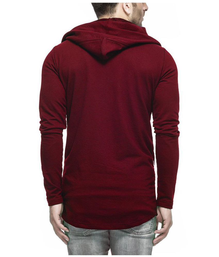 Veirdo Maroon Hooded Sweater - Buy Veirdo Maroon Hooded Sweater Online ...