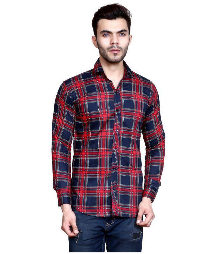 MESH Maroon Regular Fit Shirt Single - Buy MESH Maroon Regular Fit ...