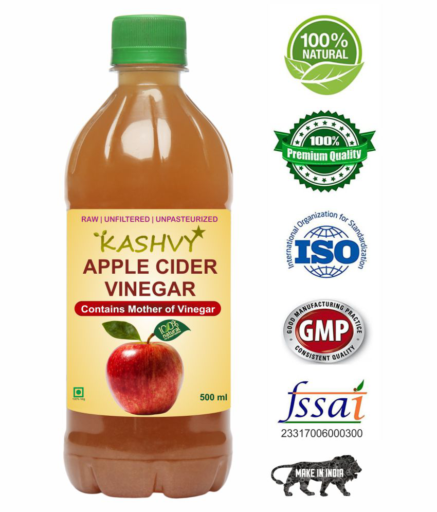     			Kashvy Apple Cider Vinegar for Overall Well Being, 500 ml Unflavoured Single Pack