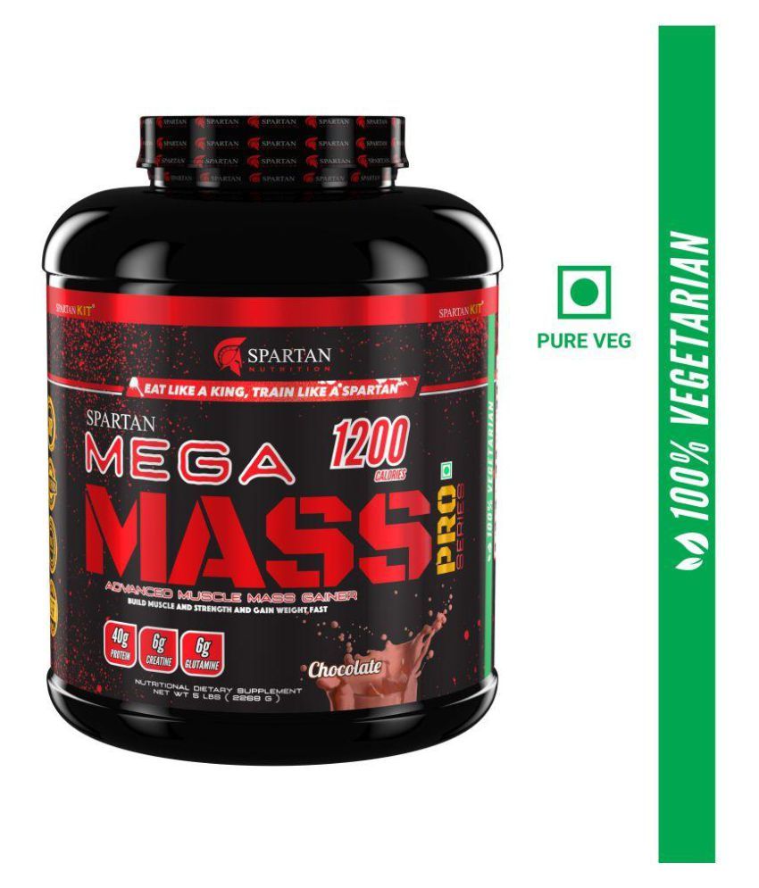 spartan mega mass pro series chocolate 5 lb weight gainer powder