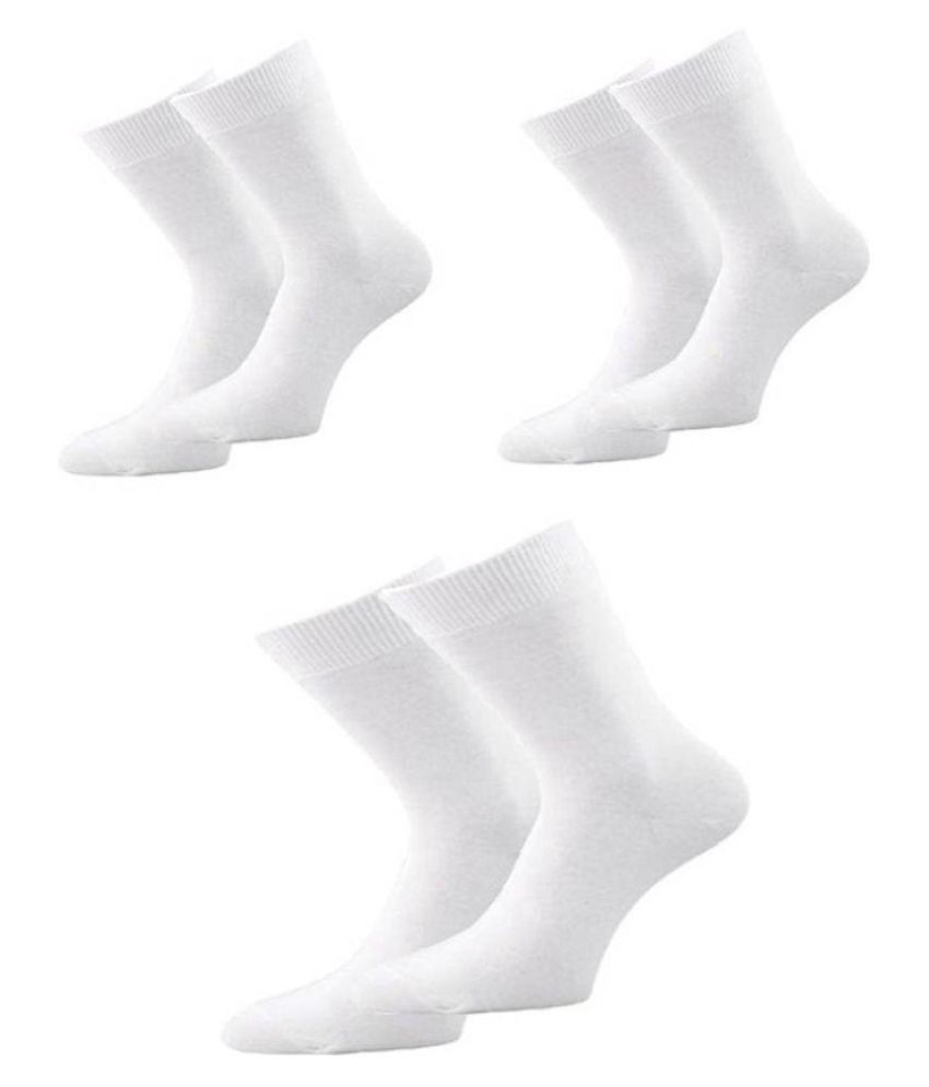     			Tahiro White Casual Mid Length Socks
