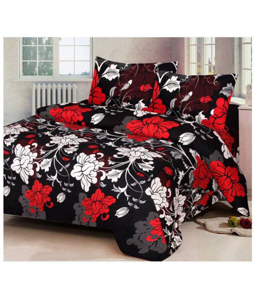     			veer fabs Poly Cotton Double Bedsheet with 2 Pillow Covers