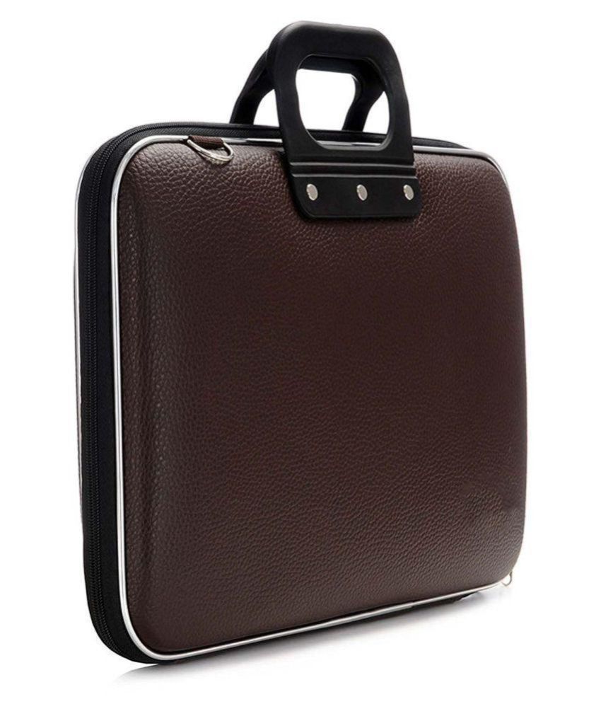 Brown P.U. Leather laptop bag Office Bag- 15 Inch With String, Sling Bag for Men & Women/Side ...
