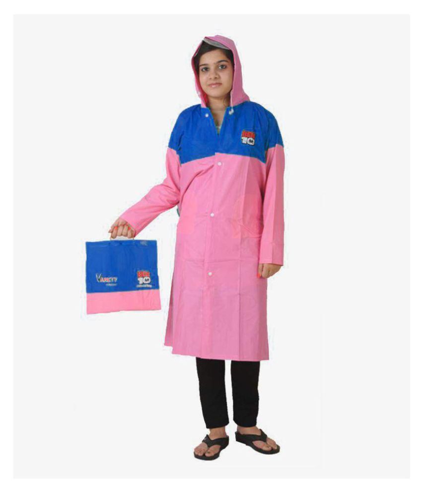     			Variety Pink Plastic 1 Fold Raincoat Kids