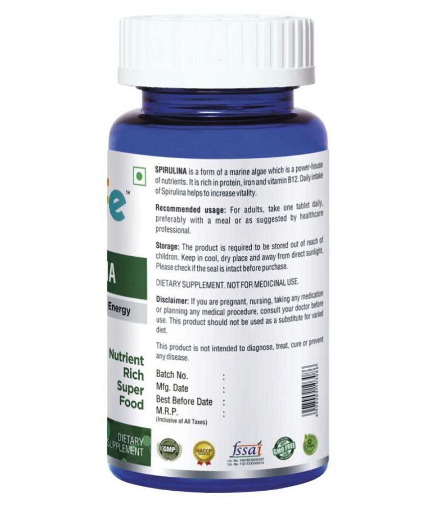 OneLife SPIRULINA Iron and Vitamin B12 Capsule 60 no.s Buy OneLife