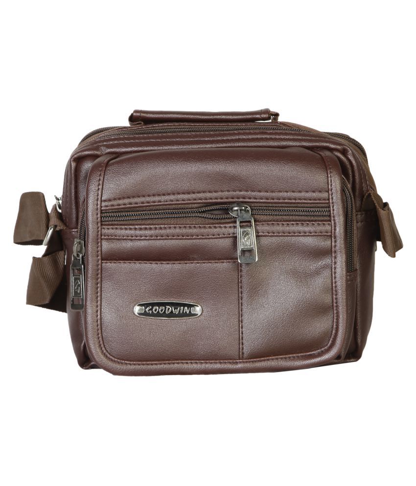     			Goodwin Brown Faux Leather Sling Bag
