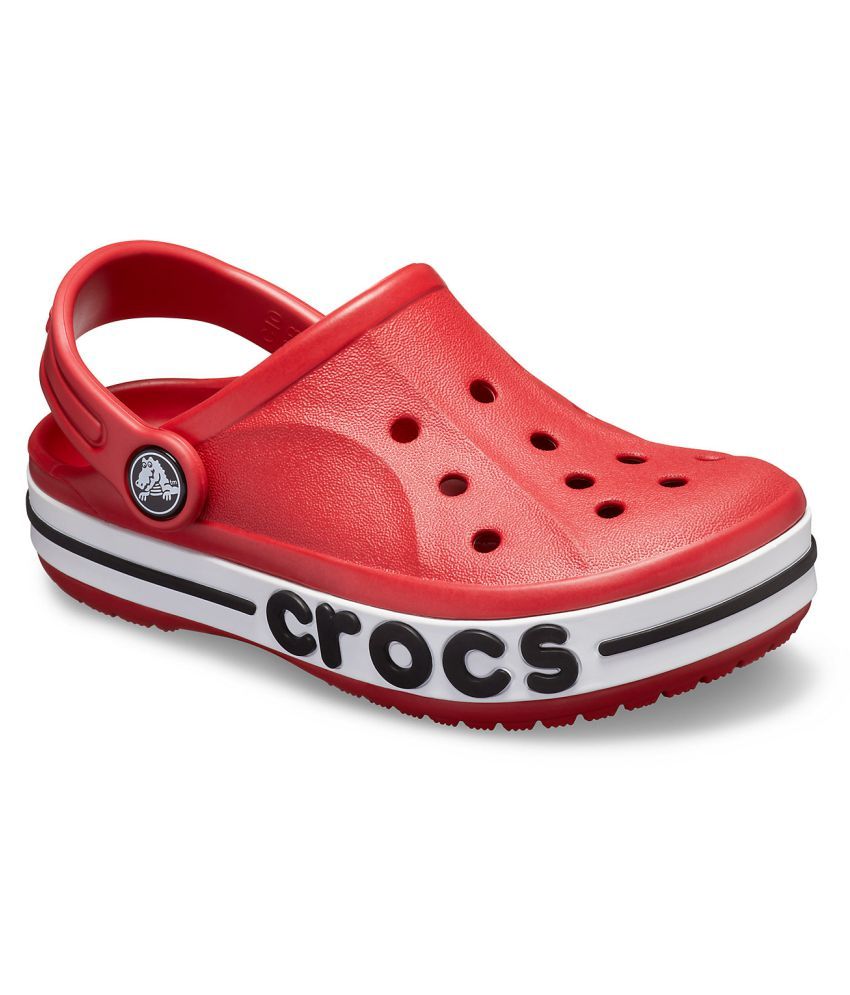 boys red crocs