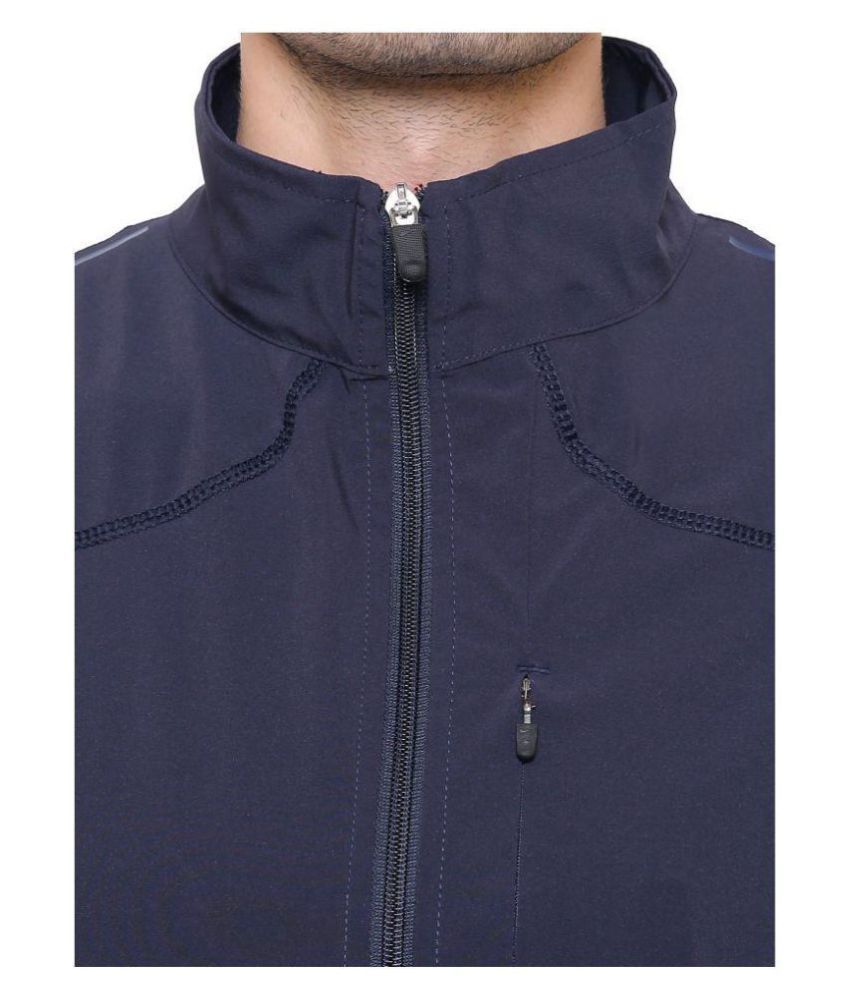 nike navy polyester terry jacket