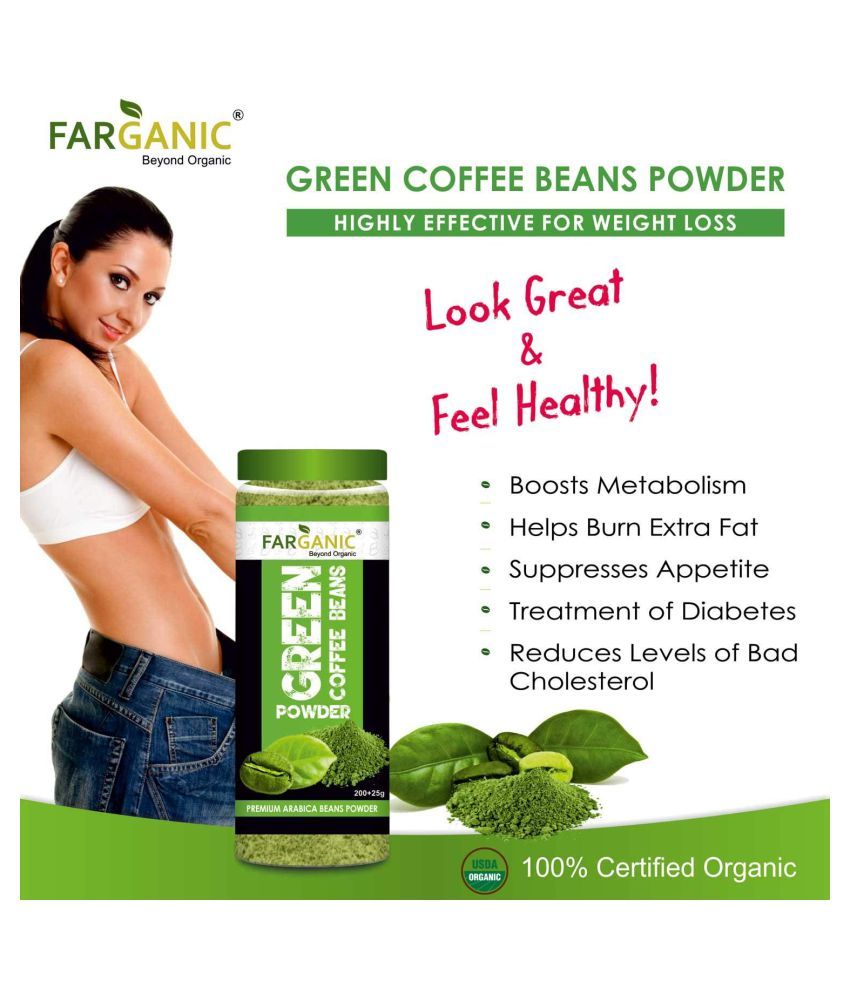 Farganic Organic Premium Green Coffee Beans Powder Ideal for Health and