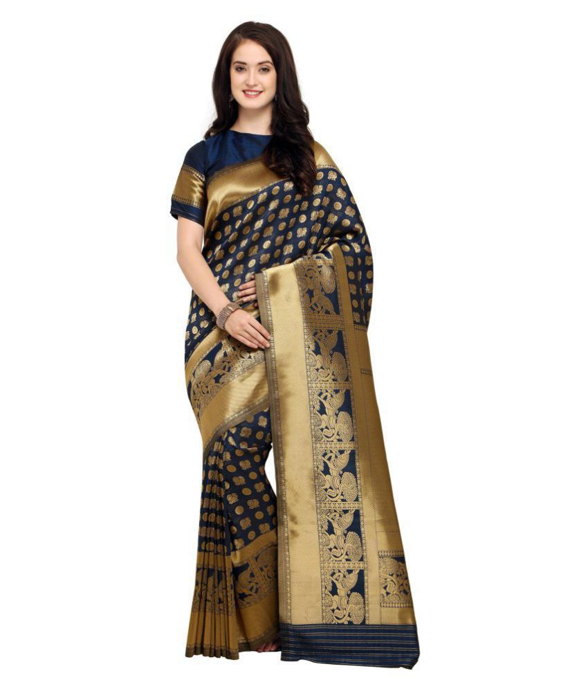     			Shaily Retails Brown and Beige Banarasi Silk Saree