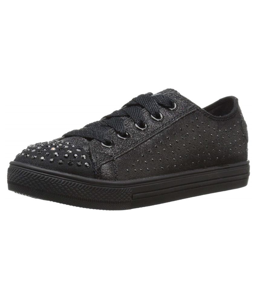 skechers sparkle slip on black