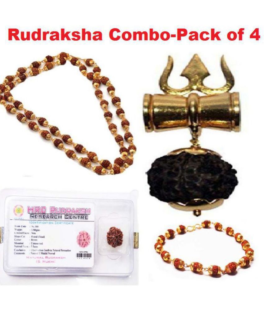     			haridwar astro 100% Orginal Rudraksha Mala, Bracelet, Shiv Shakti Kavach, Lab Certificate Rudrakash Combo -Pack