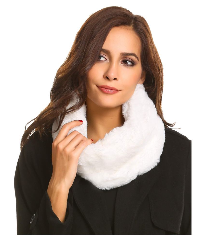 Women Winter Warm Faux Fur Collar Cowl 