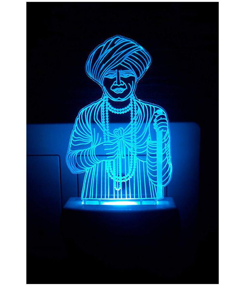     			Ajanta Jalaram Bapa CODE :  2043 3D Night Lamp Multi - Pack of 1