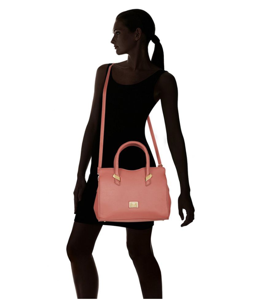 Caprese Pink Faux Leather Tote Bag - Buy Caprese Pink Faux Leather Tote ...