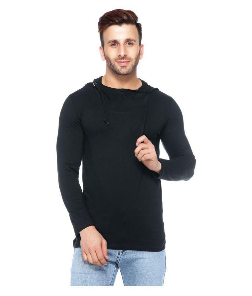 Tinted Black Hooded T-Shirt Pack of 1 - Buy Tinted Black Hooded T-Shirt ...