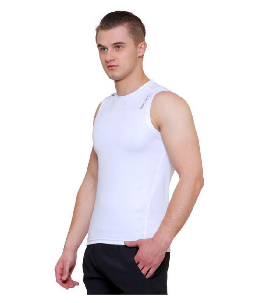 Reebok White Sleeveless Vests Single - Buy Reebok White Sleeveless ...