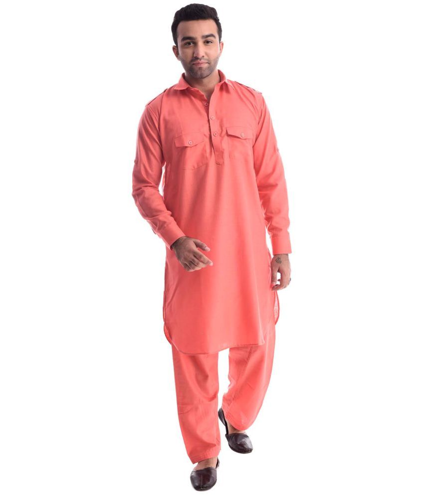 pink pathani suit