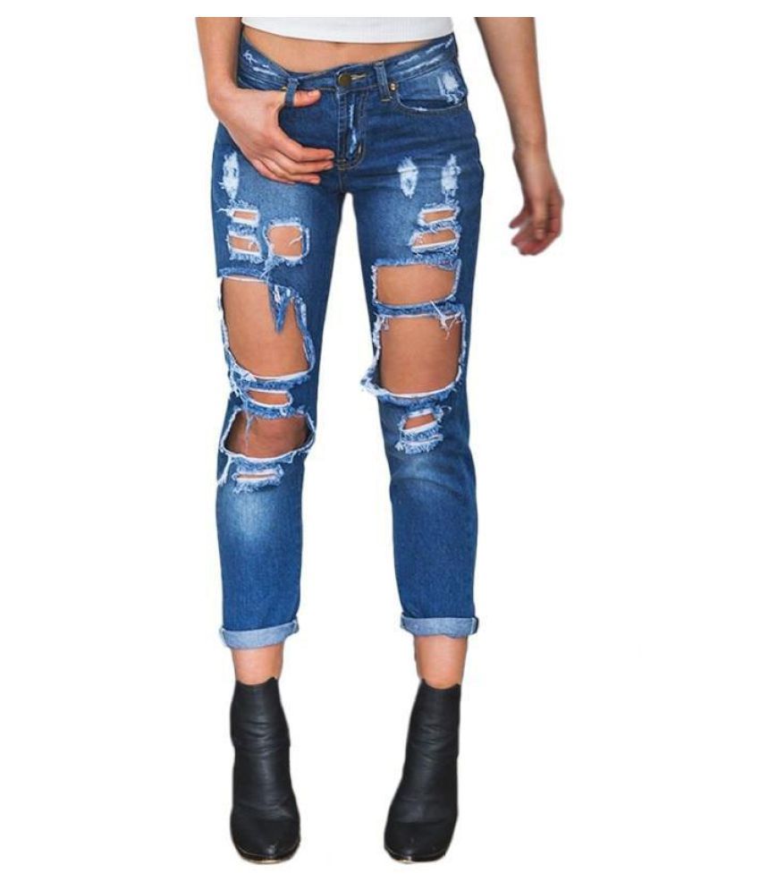 vintage casual ripped jeans