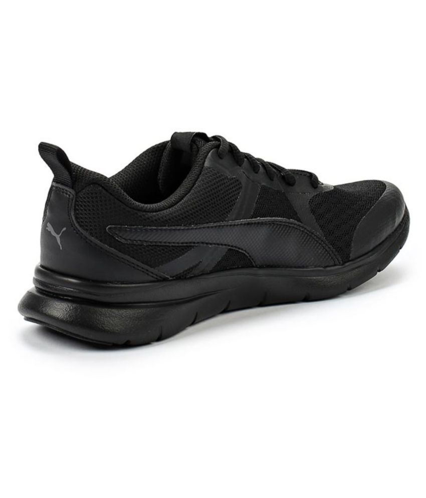 puma black flex essential running shoes