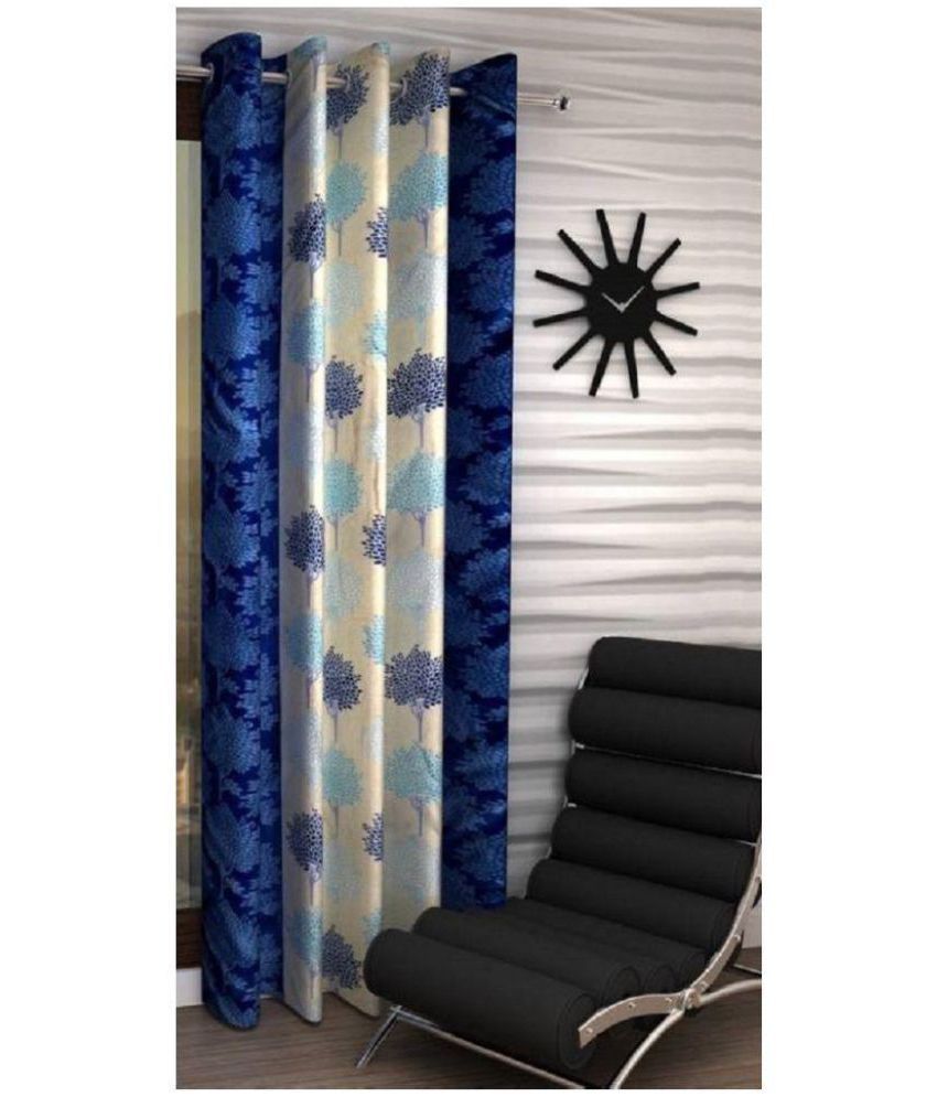     			Tanishka Fabs Semi-Transparent Curtain 5 ft ( Pack of 1 ) - Blue