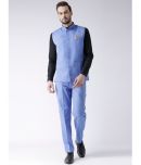 Hangup Blue Solid Formal 2 Piece Suits