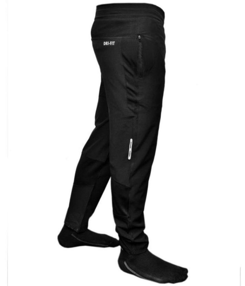 nike black polyester lycra trackpants
