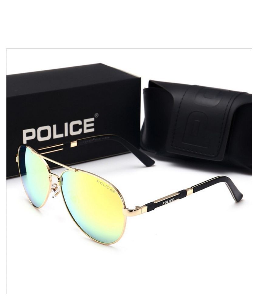 police sunglasses blue mirror