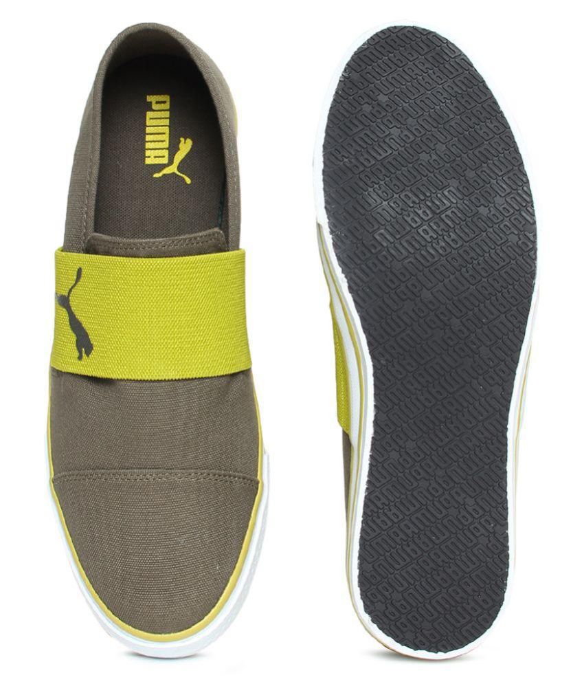 Puma Unisex Alpha Slip on CV IDP Sneakers Olive Casual Shoes - Buy Puma ...