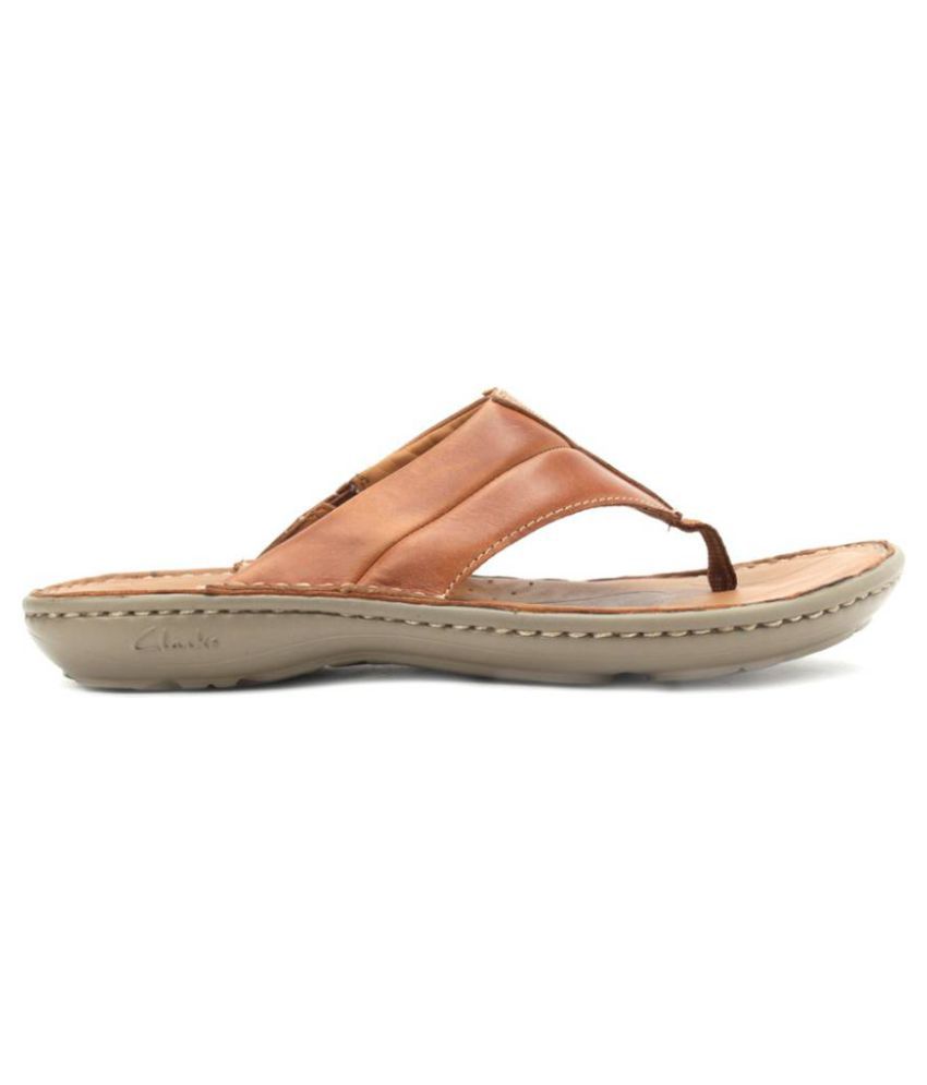 Clarks Men Brown Leather Sandals in India- Clarks Men Brown Leather Sandals Online at
