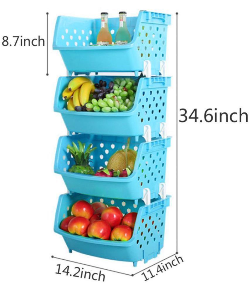 House of Quirk Pack of 4 Multipurpose Fruit & Vegetable Trolley/Storage