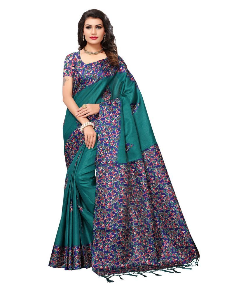 Aika Turquoise Cotton Silk Saree - Buy Aika Turquoise Cotton Silk Saree ...