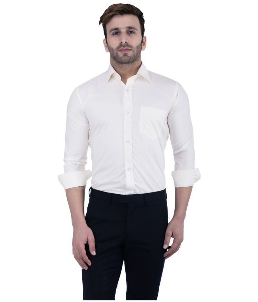     			Hangup - White Cotton Regular Fit Men's Casual Shirt (Pack of 1 )