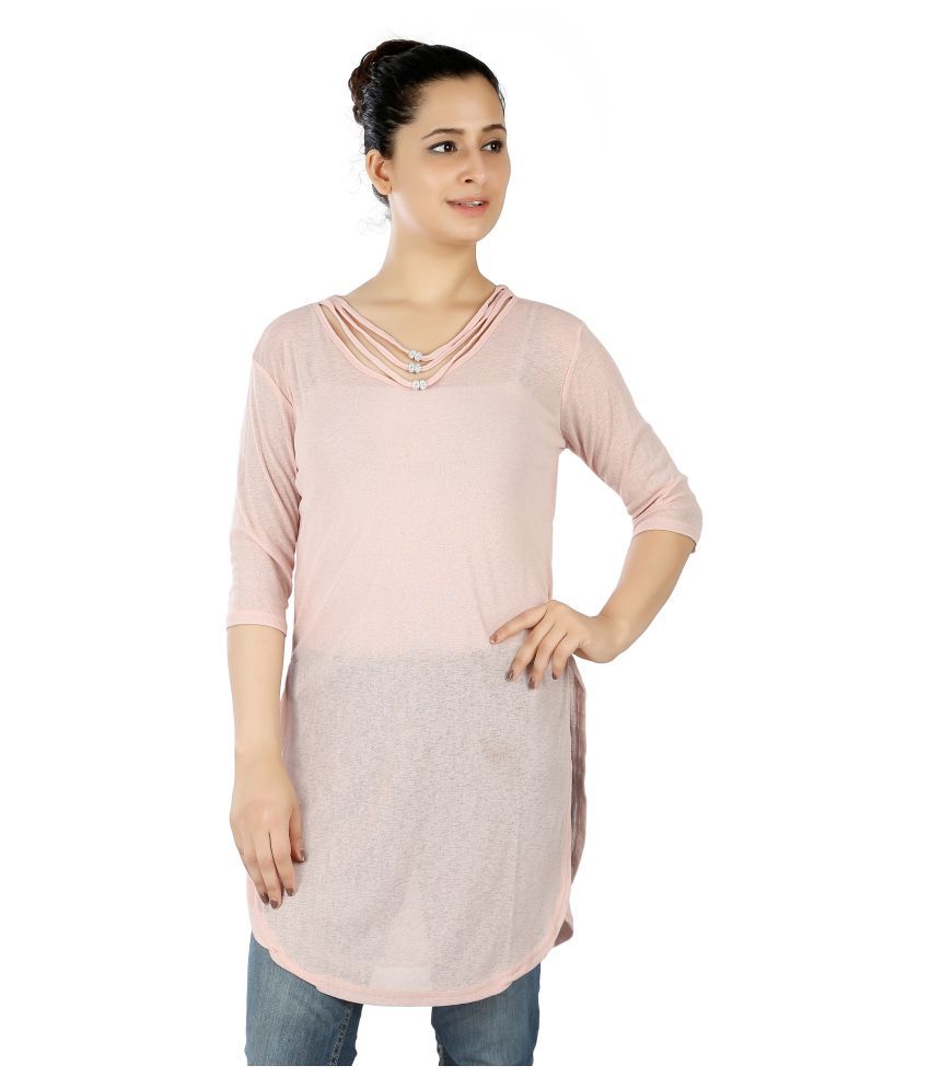     			FCK-3 Georgette Regular Tops - Pink