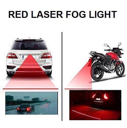     			Universal Car & Bike Rear LED Laser Safety Line Fog Light - Red