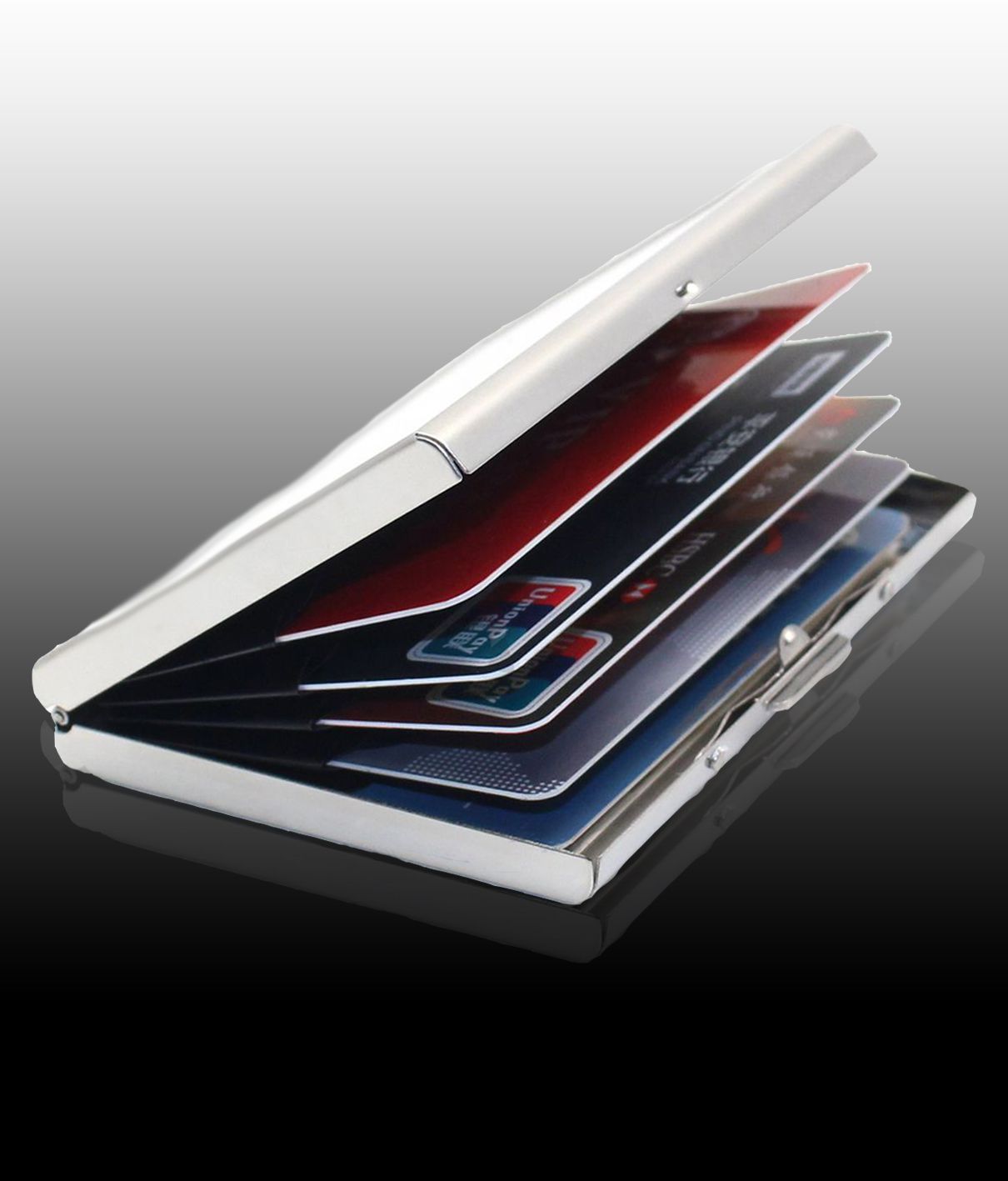 AmtiQ High Quality Steel Plain ATM Card Holder with 6 card slots