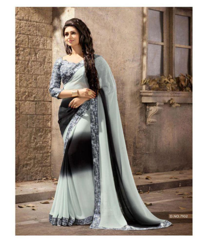 Saree sarees sari saris Blue Georgette Saree - Buy Saree sarees sari saris Blue  Georgette Saree Online at Low Price 