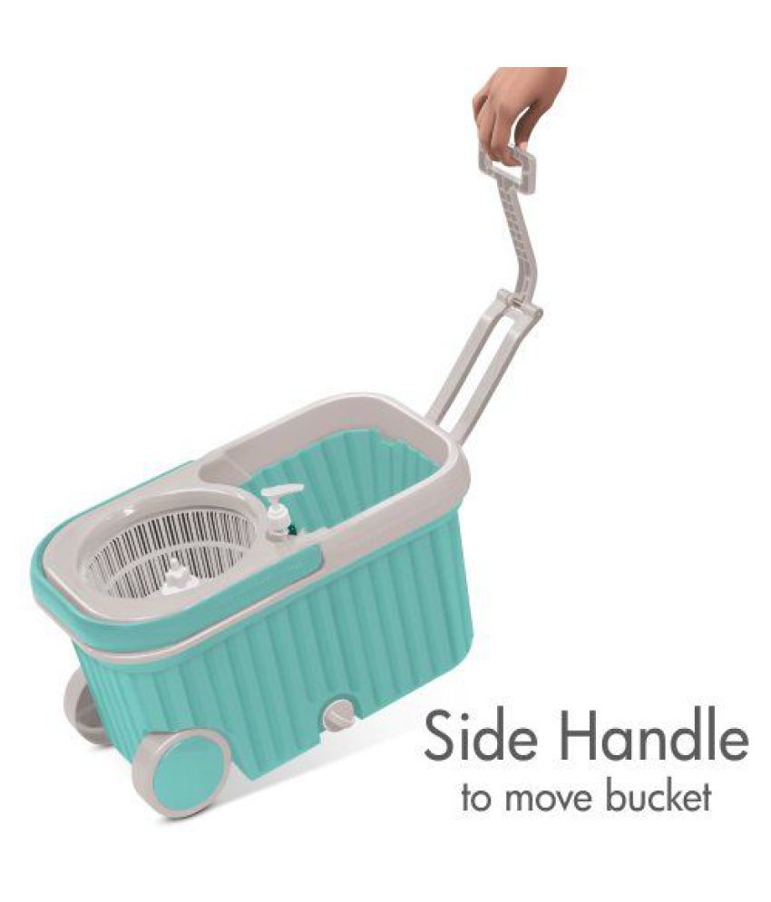 Spotzero by Milton Double Spin Bucket Magic Mop Set Cleans Liquid, Oil