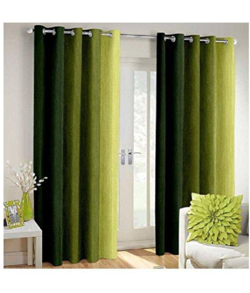     			Phyto Home Blackout Eyelet Long Door Curtain 9 ft Pack of 2 -Green