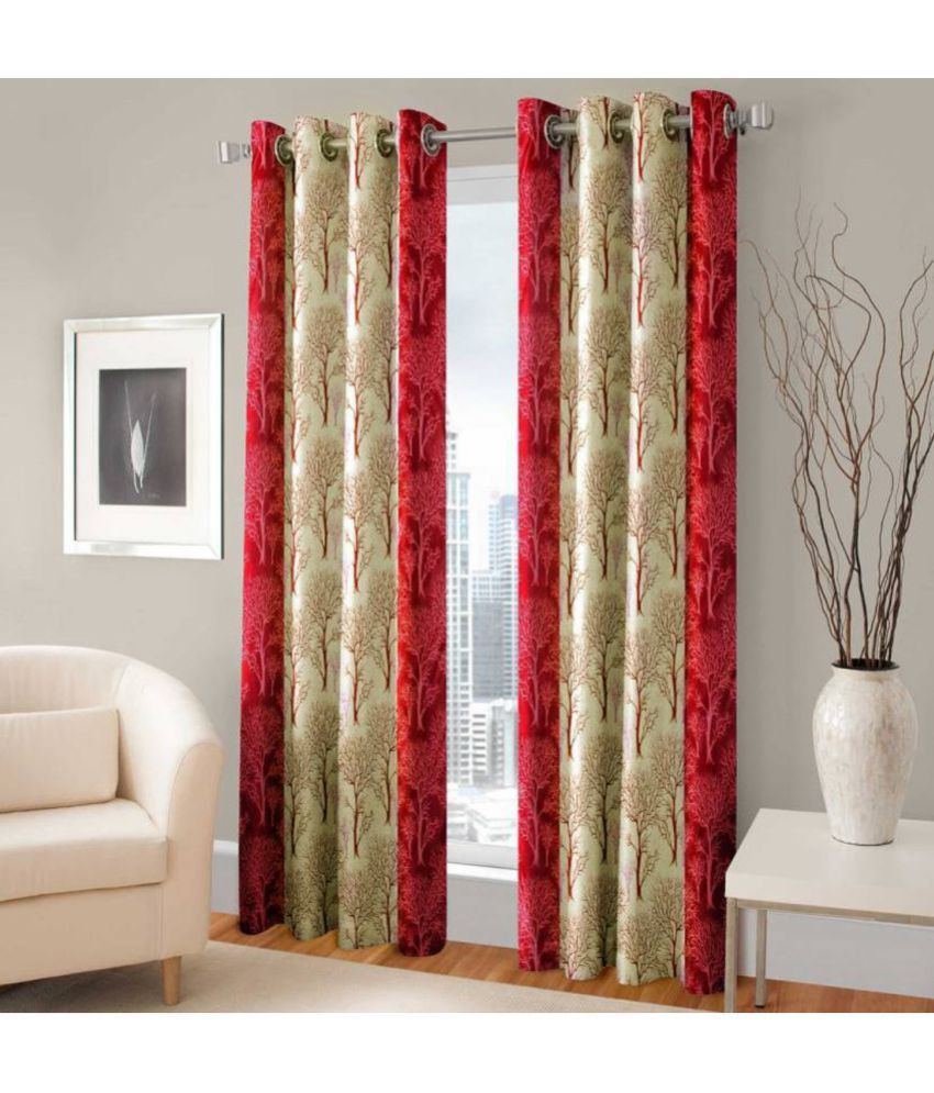 India Furnish Set Of 4 Window Semi Transparent Eyelet Polyester
