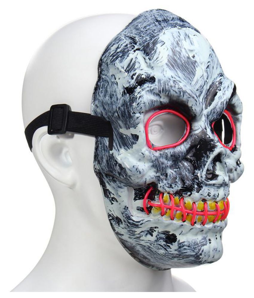 Novelties LED Mask Skull Skeleton Fancy Scary Halloween Adult Costume Accessory 