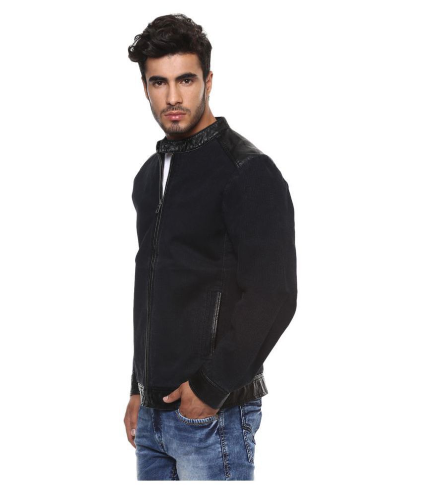 Mufti Black Denim Jacket - Buy Mufti Black Denim Jacket Online at Best ...